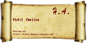 Hohl Amina névjegykártya